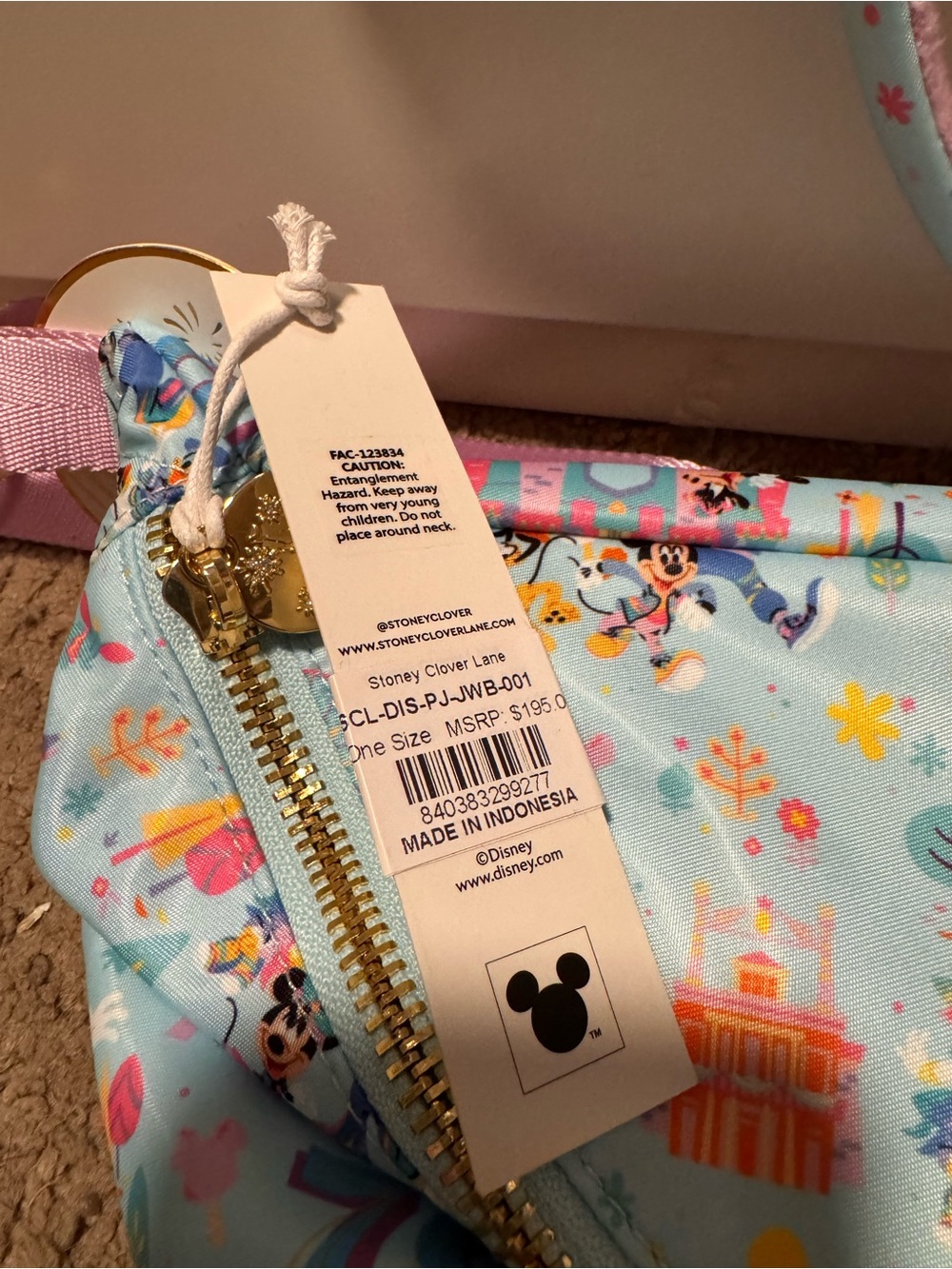 Stoney Clover Lane Light Blue & Pink Disney Park-Print Crossbody Fanny Pack Set - Picture 4 of 7